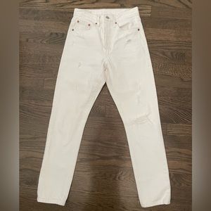 Vintage Levi’s 501’s white jeans